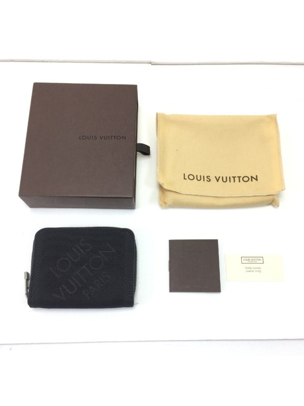 Louis Vuitton Coin Case Damier Jean Zippy Purse Black